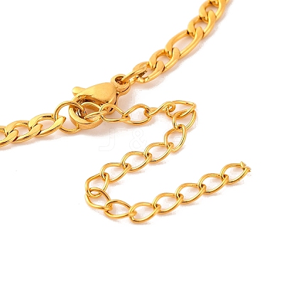 Constellation 202 Stainless Steel Figaro Chain Link Bracelets for Women Men LS-AJEW-U006-01B-1