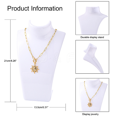 Organic Glass Necklace & Earring Standing Bust Displays X-NDIS-E006-2A-1