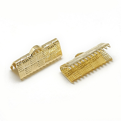 Brass Ribbon Crimp Ends KK-T032-150G-1