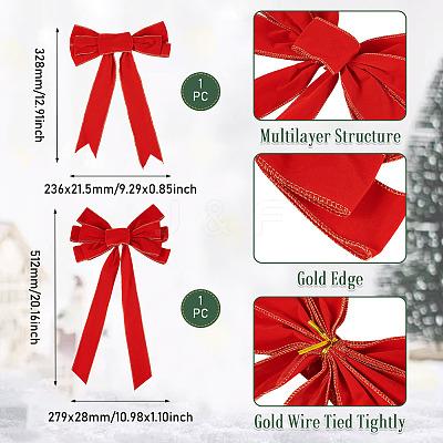2Pcs 2 Styles Polyester Bowknot DIY-TA0014-50A-1