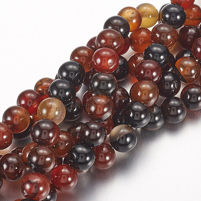 Natural Agate Beads Strands X-G-G515-10mm-04-1