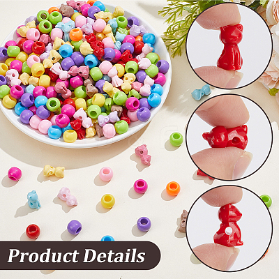 140G 2 Styles Opaque Acrylic Beads SACR-SC0001-61-1