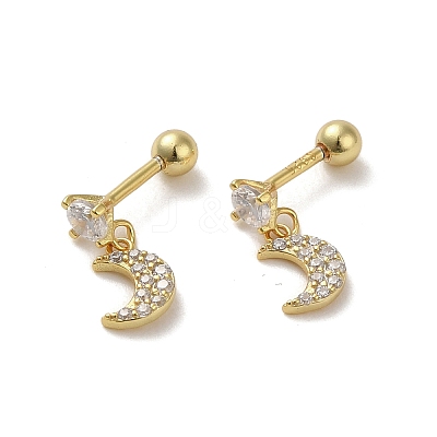 925 Sterling Silver Micro Pave Cubic Zirconia Earrings for Women EJEW-E307-08G-1