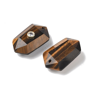 Natural Tiger Eye Faceted Pendants G-B151-02H-1