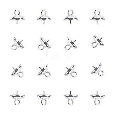Ion Plating(IP) 304 Stainless Steel Cup Pearl Peg Bails Pin Pendants STAS-UN0009-03S-1