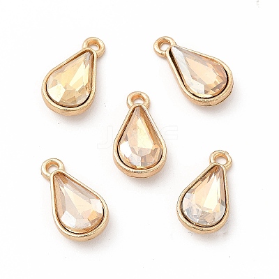 Faceted Glass Rhinestone Pendants FIND-G049-01G-04-1