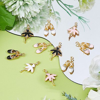 36Pcs 6 Styles Alloy Enamel Pendants ENAM-DC0001-98-1