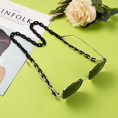 Spray Painted CCB Plastic Linking Eyeglasses Chains AJEW-EH00240-02-1