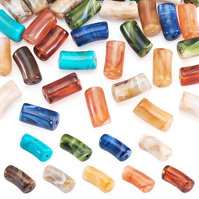 45Pcs 9 Colors Acrylic Imitation Gemstone Beads MACR-TA0002-93-1