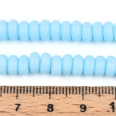 Opaque Spray Painted Glass Beads GLAA-ZX008-6mm-18J-1
