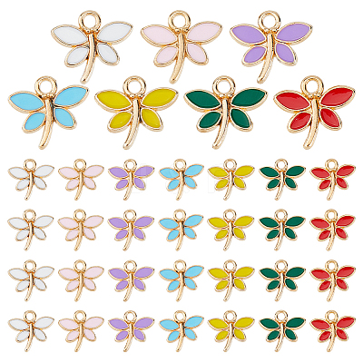 112Pcs 7 Colors Zinc Alloy Enamel Charms FIND-DC0008-17-1