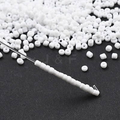 Frosted Opaque 12/0 Glass Seed Beads SEED-R029-2mm-A01-1