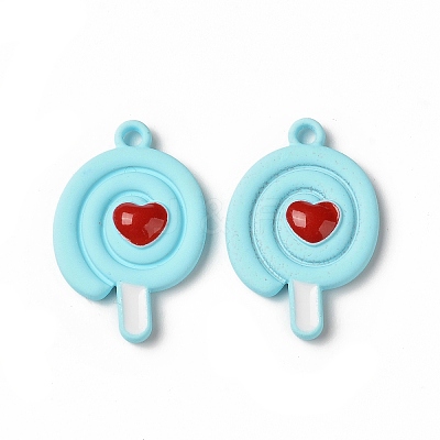 Spray Painted Alloy Pendants PALLOY-P291-18A-1