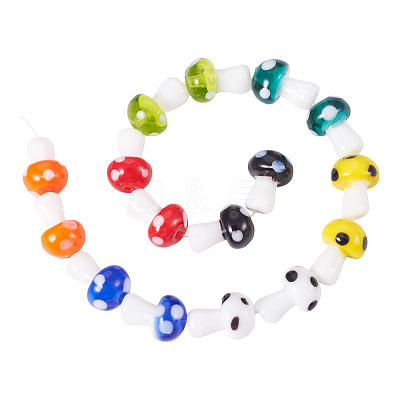 1Strand Handmade Lampwork Beads Strands LAMP-TA0001-84C-1
