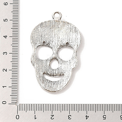 Day of the Dead Ornaments Tibetan Style Alloy Sugar Skull Pendants TIBEP-22828-AS-NR-1