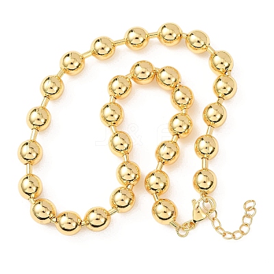Brass Ball Chain Necklaces for Men Women NJEW-H089-01G-1
