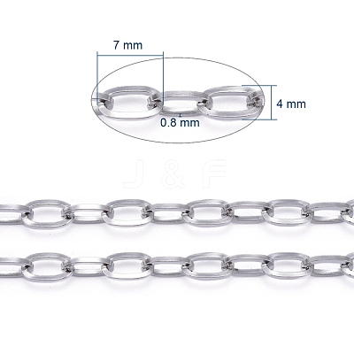 Tarnish Resistant 304 Stainless Steel Cable Chains CHS-H007-32P-1