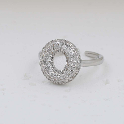 Brass Micro Pave Clear Cubic Zirconia Cuff Rings FS-WG17FF6-15-1
