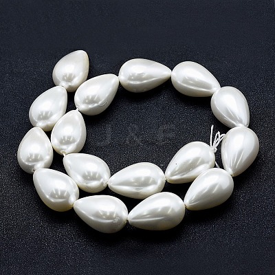 Electroplate Shell Pearl Beads Strands BSHE-G010-12x16mm-01-1