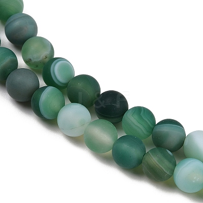 Natural Grade A Striped Agate/Banded Agate Beads Strands G-E478-08-8MM-1
