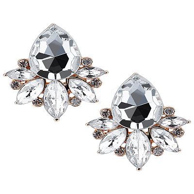2 Pairs Rhinestone Teardrop Stud Earrings EJEW-LP0001-22B-1