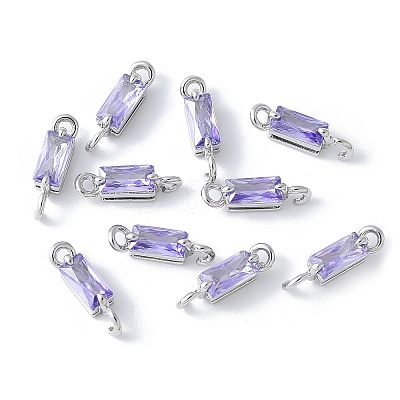 Brass Pave Cubic Zirconia Connector Charms KK-F892-53P-11-1