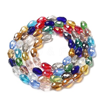 Electroplate Glass Beads Strands EGLA-D015-12x8mm-38-1