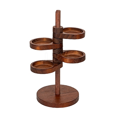 4-Tier Rotating Round Wood Jewelry Towers WD-CBA95BD-02B-1