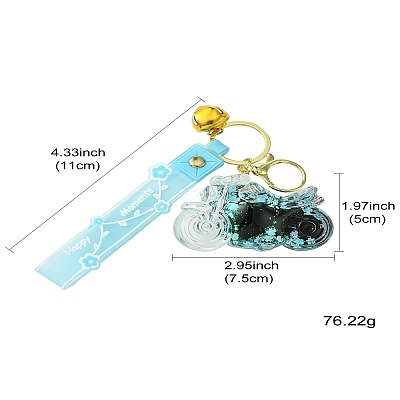 Motorbike Quicksand Acrylic Keychain KEYC-YW00057-01-1