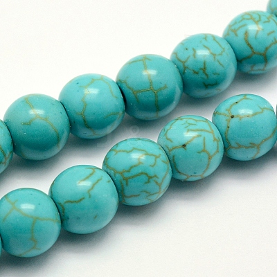 Synthetic Turquoise Beads Strands X-TURQ-F007-01B-6mm-1