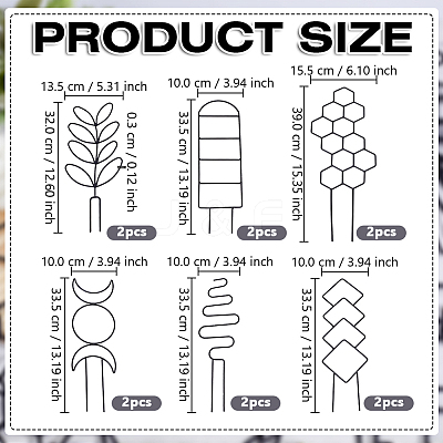 12Pcs 2 Styles Plastic Plant Climbing Trellis AJEW-GO0005-49-1