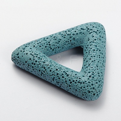 Synthetic Lava Rock Big Triangle Pendants G-O025-04B-1