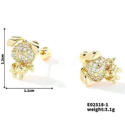 Delicate Cartoon Daily Commute Brass Pave Clear Cubic Zirconia Cartilage Earrings LS-HK9151-2-1