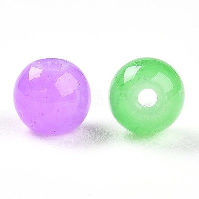 Baking Paint Imitation Jade Glass Beads DGLA-Q021-6mm-M-1