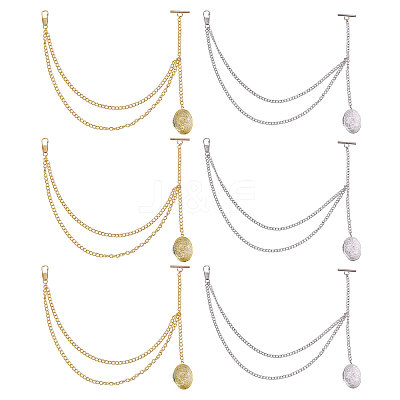 6Pcs 2 Styles Brass Oval Locket Pendant Decotations HJEW-CA00064-1
