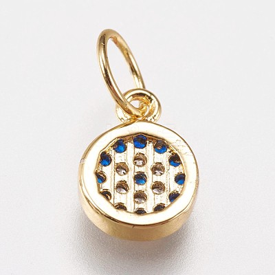 Brass Micro Pave Cubic Zirconia Charms ZIRC-E145-07G-1