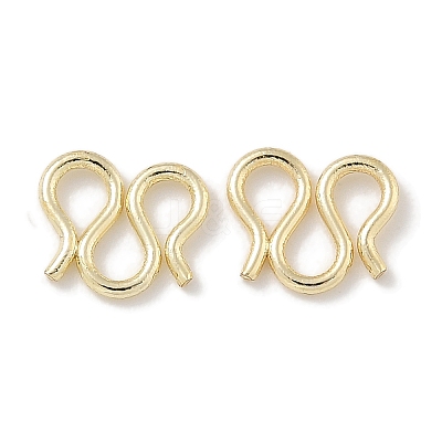 Brass S-Hook Clasps KK-P284-12G-02-1