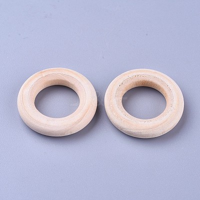 Unfinished Wood Linking Rings WOOD-F002-01-30mm-1