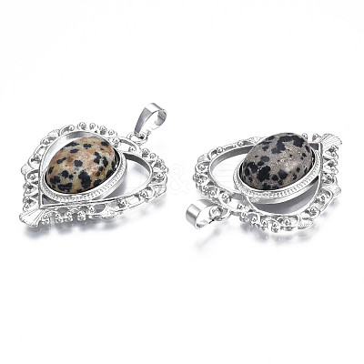 Natural Dalmatian Jasper Pendants G-S274-12N-1