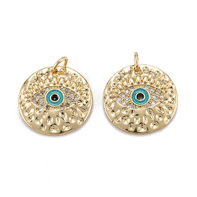 Brass Micro Pave Clear Cubic Zirconia Pendants X-ZIRC-A020-01G-1