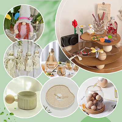 20Pcs Natural Wooden Round Ball WOOD-GA0001-59-1
