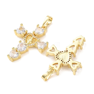 Easter Brass Micro Pave Clear Cubic Zirconia Pendants CU-E003-09G-B-1