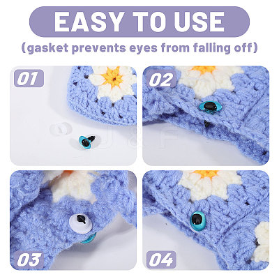 14Pairs 7 Colors Plastic Craft Eyes DIY-CA0007-86A-1