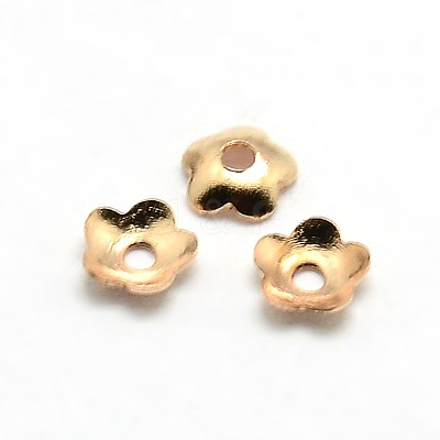 5-Petal Brass Tiny Flower Bead Caps KK-O043-06LG-1