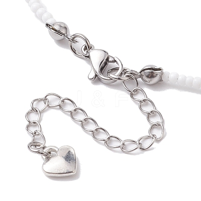 Resin and Glass Seed Bead Necklaces NJEW-MZ00029-1