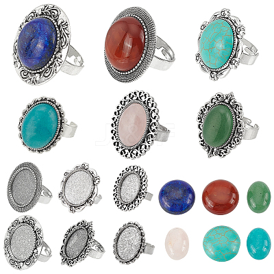 DIY Gemstone Finger Ring Making Kit DIY-SC0022-50-1