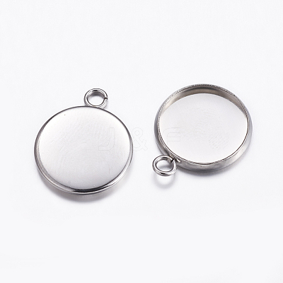 Non-Tarnish 304 Stainless Steel Pendant Cabochon Settings X-STAS-K146-054-14mm-1
