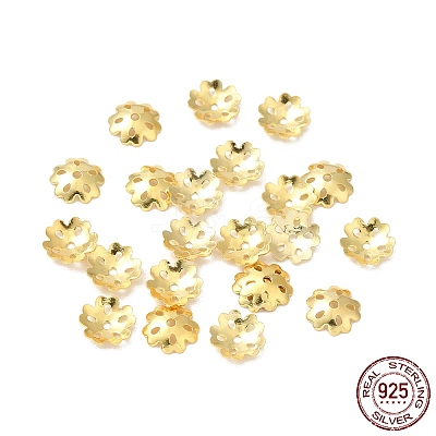925 Sterling Silver Bead Caps STER-F055-04G-1