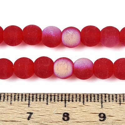 Frosted Transparent Glass Beads Strands GLAA-T032-T6mm-MBB09-1