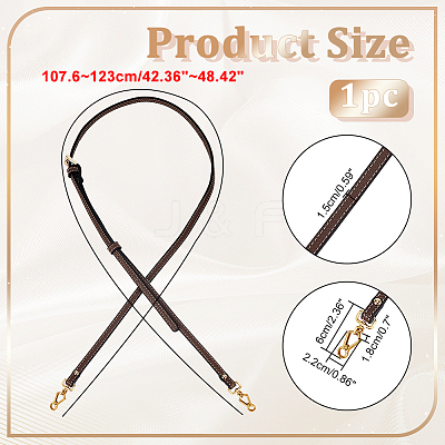 PU Leather Adjustable Bag Straps PURS-WH0005-63G-1